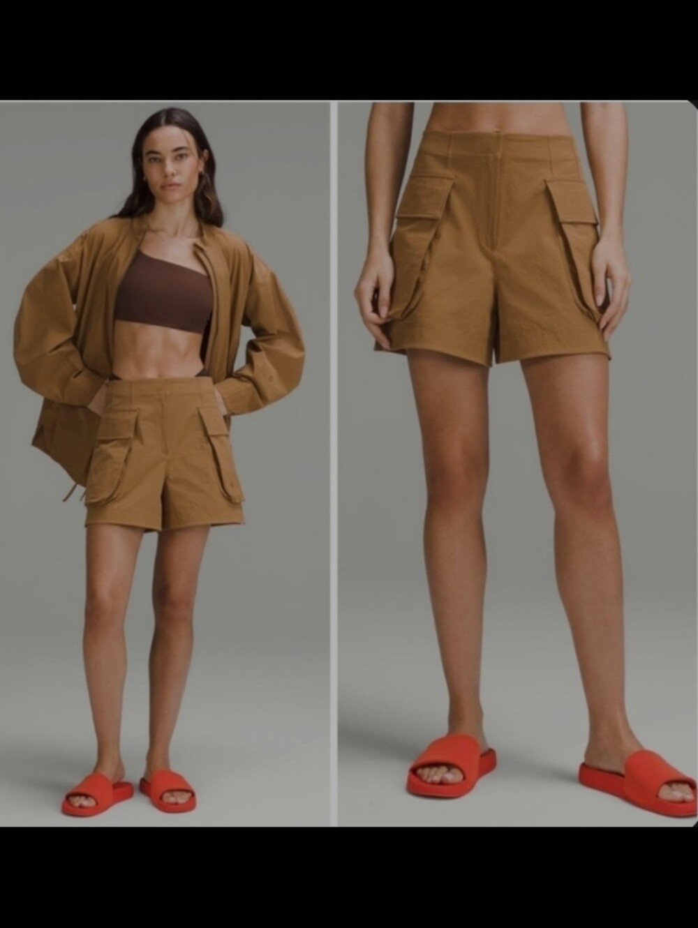 Lululemon Relaxed Fit Super High-rise Cargo shorts 4",Bold Beige